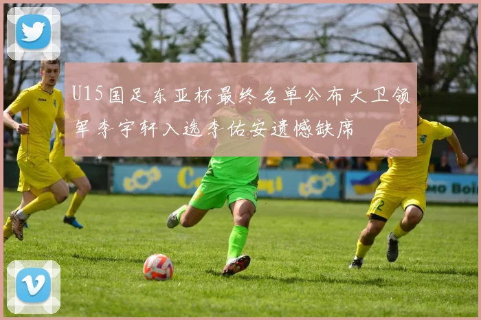 U15国足东亚杯最终名单公布大卫领军李宇轩入选李佑安遗憾缺席